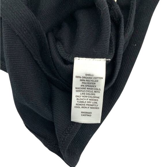 Open Edit Crewneck Rib Bodysuit In Black Size XXS NWT $19 MSRP - Picture 5 of 7